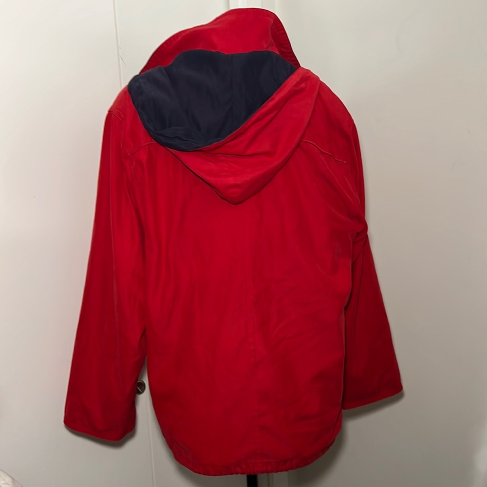 Red Soft Wrinkle Resistant Spring Lightweight Cozy Windbreaker Hoodie Zip Up - Picture 2 of 7
